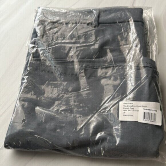 NWT Swet Tailor Men's Gray Everyday Chino Short Size 36 - Picture 5 of 7